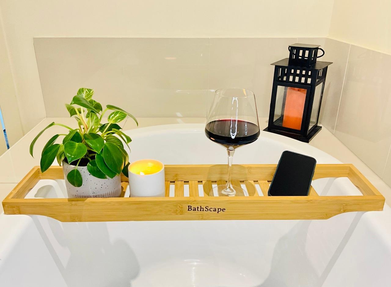 Bamboo Minimalist Bathtub Caddy Tray - BathScape