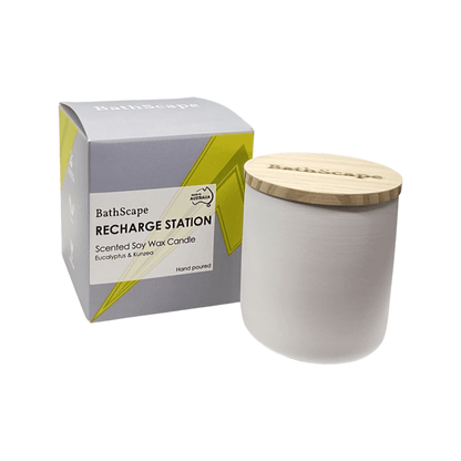 Recharge Station Soy Wax Candle - Eucalyptus & Kunzea - BathScape