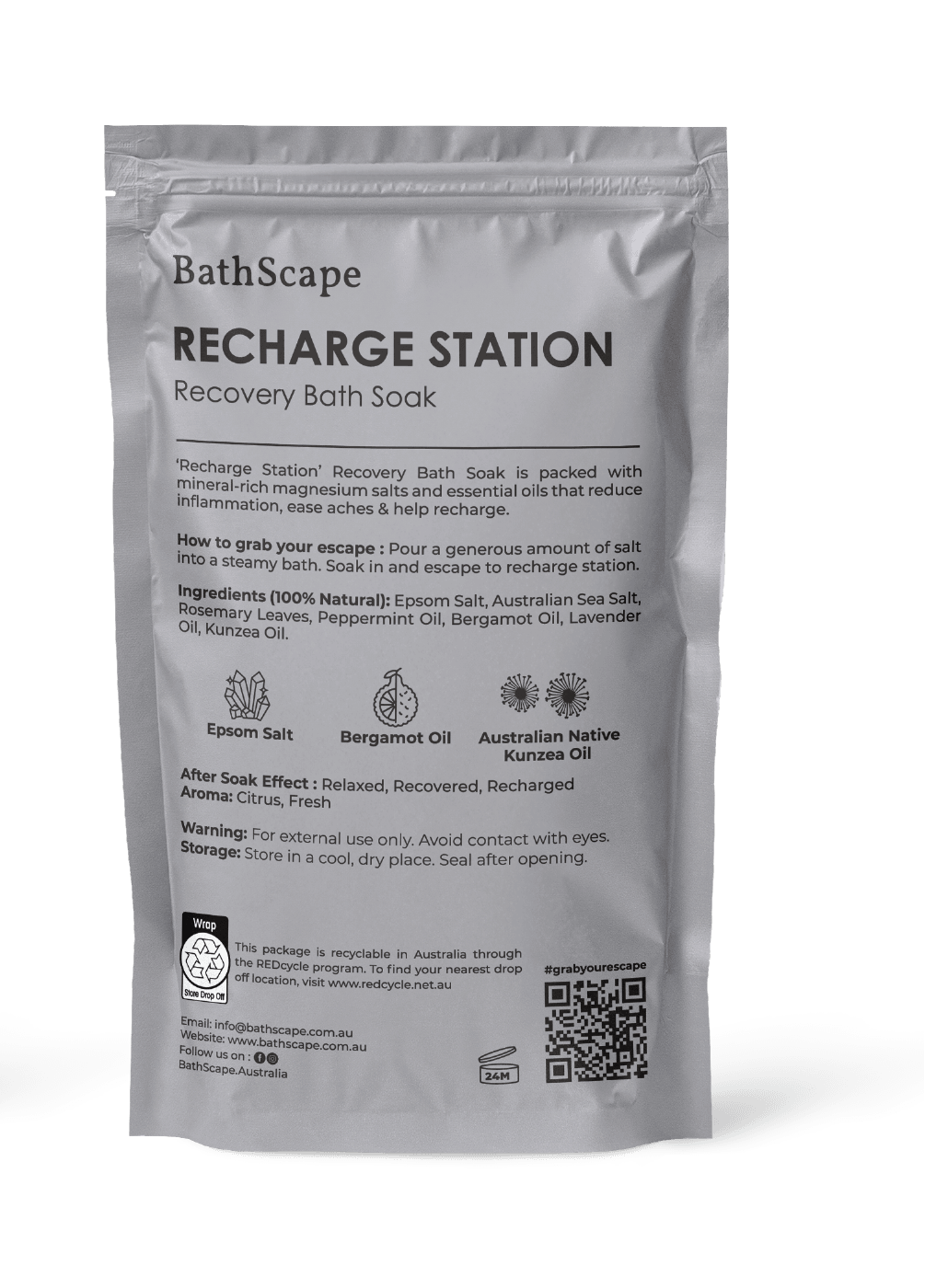 Recharge Station Recovery Epsom Bath Salt Soak - BathScape